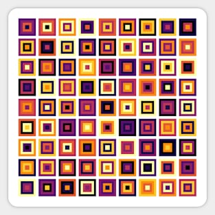 Abstract Square Geometric | Pop Fashion Modern Fusion Layered Black Red Yellow Sticker